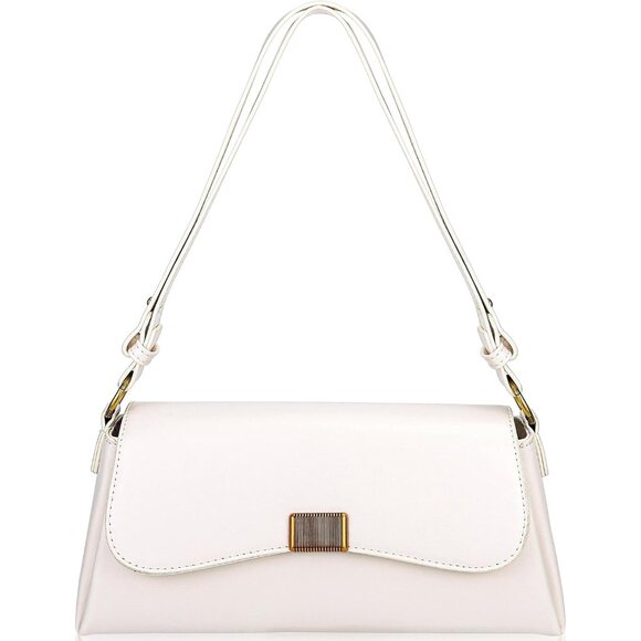 Vintage Small Cream Shoulder Bag for Women Zipper Closure and Classic Design - Picture 1 of 7